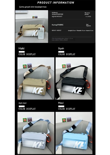 Su Geçirmez Spor Tarzı Tek Omuzlu Çanta (Yurt Dışından) fiyatları