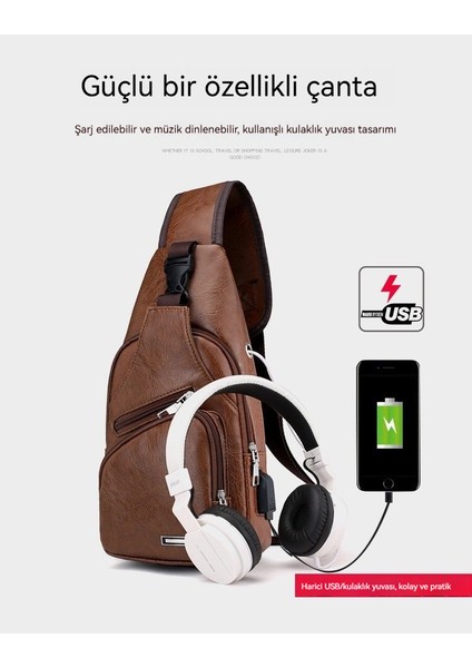 Çapraz USB Moda Omuz Çantası (Yurt Dışından) indirimleri