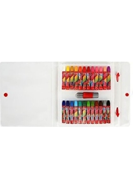 Pastel Boya 24 Renkli Plastik Çantalı Set Eğlenceli Sanat Aktiviteleri İçin modelleri