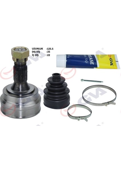 4443024K - Aks Kafası Dış Ön Peugeot 306 1.6 93-00 25×22X54.8 127MM