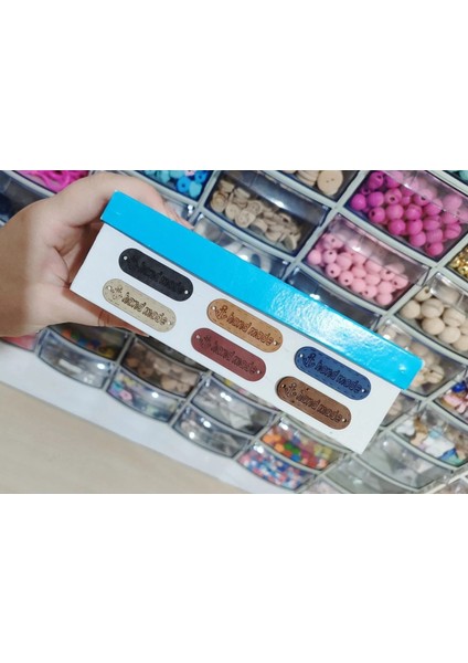 Sihirlihalka Handmade Deri Etiket - Çapa (Karışık Renk)