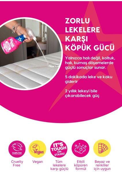 Mucizevi Köpüklü Halı Koltuk & Döşeme Leke Çıkarıcı Vegan 500ML fiyatları