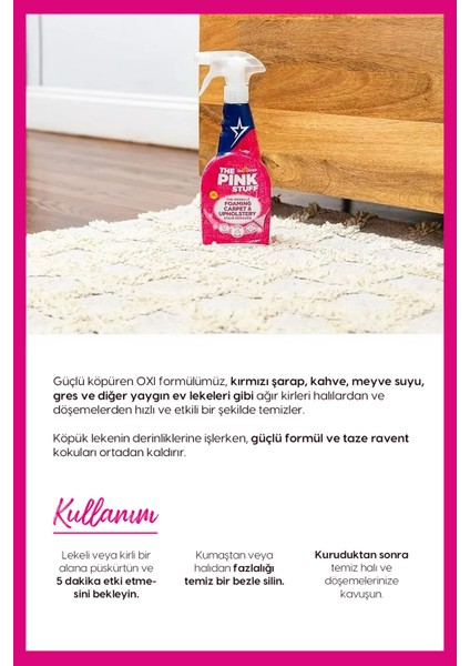 Mucizevi Köpüklü Halı Koltuk & Döşeme Leke Çıkarıcı Vegan 500ML modelleri