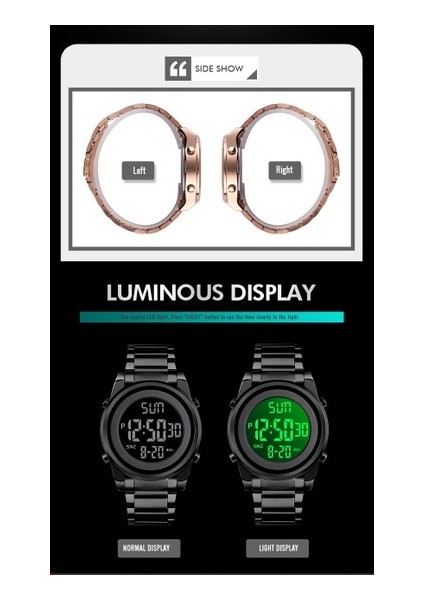 Saatleri Moda LED Erkekler Dijital Bilek Izle Geri Sayım Alarm Saati Casıo (Yurt Dışından) modelleri