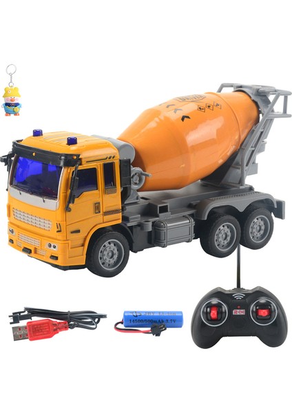 Çocuk Elektrikli Dört Yollu Kablosuz Uzaktan Kumanda Mühendislik Aracı Oyuncak Seti Erkek Karıştırıcı Vinç Modeli Sokak (Yurt Dışından)