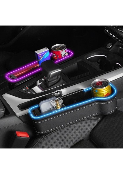 Ana Sürücü Koltuğu Araç Koltuğu Saklama Kutusunda Renkli Ortam Işıkları ve Şarj Cihazı Bulunmaktadır (Yurt Dışından) fırsatları