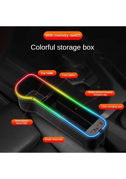 Ana Sürücü Koltuğu Araç Koltuğu Saklama Kutusunda Renkli Ortam Işıkları ve Şarj Cihazı Bulunmaktadır (Yurt Dışından) indirimleri