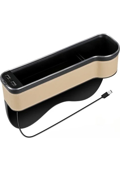 Renkli Ortam Işığı ve Şarj Cihazıyla Birlikte Yardımcı Pilot Koltuğu Saklama Kutusu (Yurt Dışından)