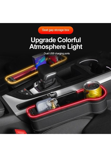 Renkli Ortam Işığı ve Şarj Cihazıyla Birlikte Yardımcı Pilot Koltuğu Saklama Kutusu (Yurt Dışından) fiyatları