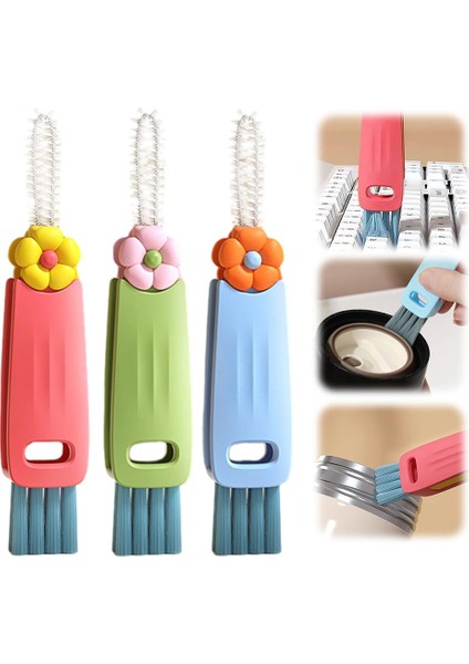 Küçük Açıklıklı Bardaklar Için 3'ü 1 Arada Kapak Temizleme Fırçası (Yurt Dışından)