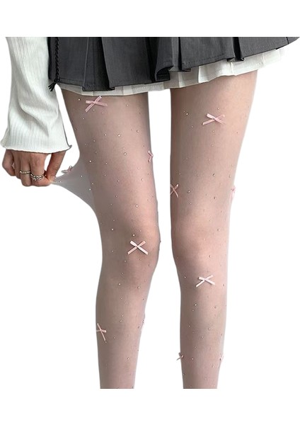 Parlayan Yaldızlı Hayvan Desenli Ipek Çorap (Yurt Dışından)