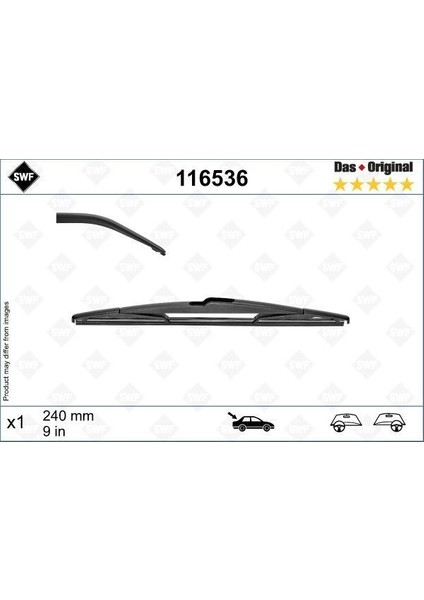 116536 - Arka Silecek Peugeot P5008 16 Renault Megane Iv-Talısman Swf X1 240 mm