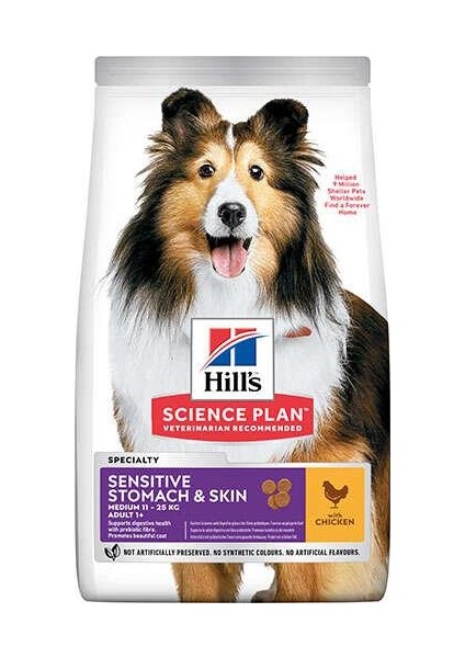 Science Plan 2,5 kg Hassas Deri ve Mide Için Tavuklu Yetişkin Köpek Maması modelleri