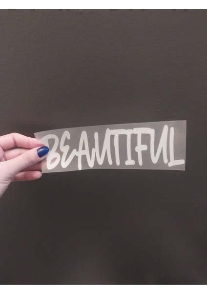 Ütü Ile Yapışan Beyaz Yazılın Beautıful Transfer Baskı Arma 18X5 cm fiyatları