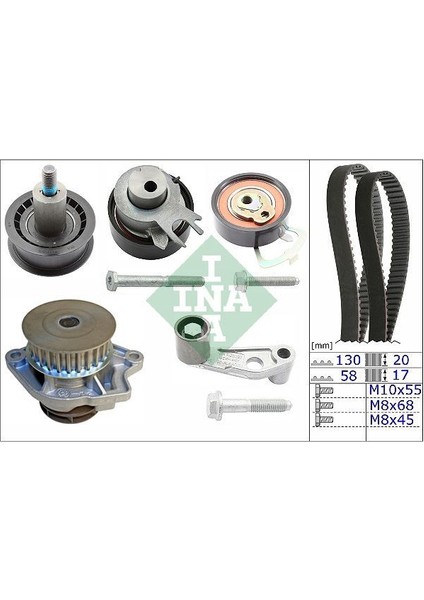 530008931 - Devirdaimli Triger Seti 130×200 - 058×170 Polo-Cordoba-Golf Iv 1.4-1.6 16V Bcb-Bby-Bud