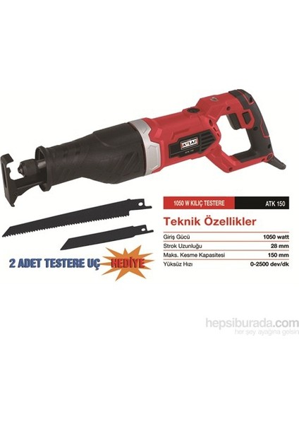 ATK 150 Kılıç Testere - Tilki Kuyruğu 1050W fiyatları