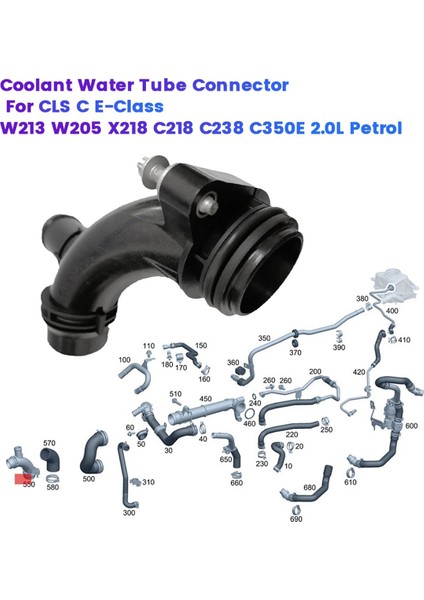 A2742000256 Soğutucu Su Pompası Tüp Tüp Konsektörü Mercedes Benz Cls C E Sınıfı W213 W205 X218 C218 C238 C350E 2.0l Petrol (Yurt Dışından) fiyatları