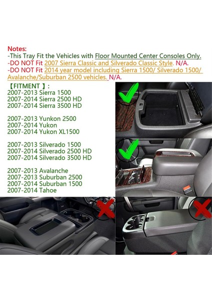 Chevrolet Avalanche Tahoe Silverado Banliyö Için Merkez Konsol Organizatör Depolama Tepsisi 1500 2500 Sierra Pickup (Yurt Dışından) indirimleri