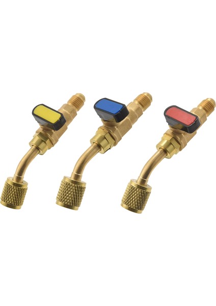 Açılı Kompakt Bilyalı Valf 1/4 Inç Sae, Klima Soğutucu R410A R134A Kapatma Valfı, 3pcs R410A R134A Kapanma Vanaları (Yurt Dışından)