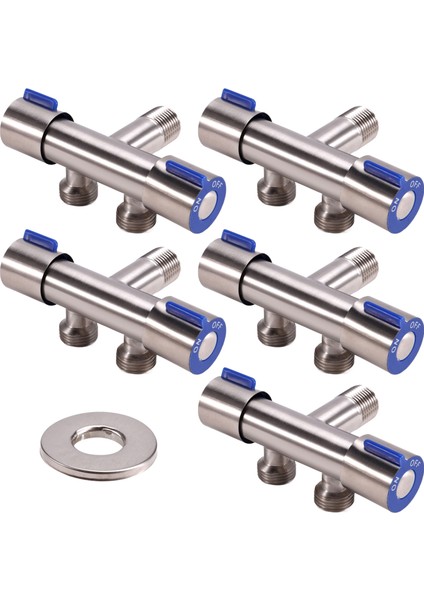 5pcs Çift Kontrol 1 2&#39;de Banyo Tuvalet Açısı Valfi Çamaşır Makinesi Çift Su Bide Açısı Valf Musluğu (Yurt Dışından) modelleri