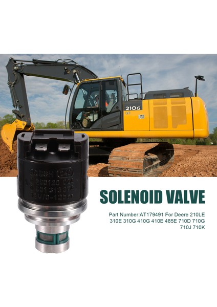 12V Solenoid Valf AT179491 John Deere 210LE 310E 310G 410G 410E 485E 710D 710G 710J 710K (Yurt Dışından) fırsatları