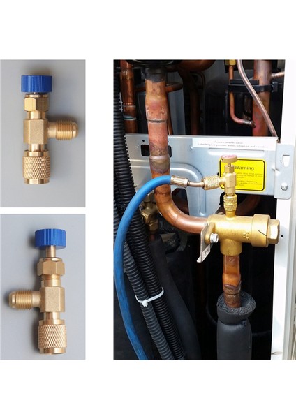 R22 R410 Ac Valf 1/4 Inç Dolgu Dergisi A/c Soğutucu Van Valfi Klima Onarımı ve Florür Güvenlik Adaptörü B (Yurt Dışından)