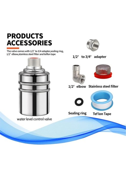 304 Paslanmaz Çelik Tam Otomatik Su Seviyesi Kontrol Şamandıra Vanası, 1/2in 3/4in Otomatik Dolgu Kapat Su Şamandıra Valfi (Yurt Dışından) indirimleri