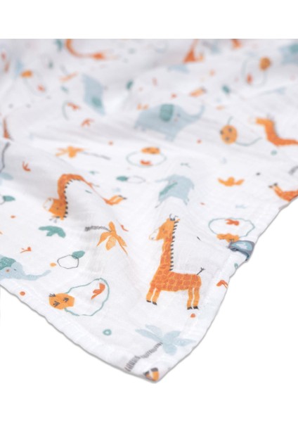 Battaniye - Giraffe - Mavi - 120 x 120 cm indirimleri