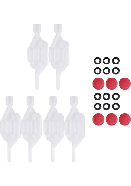 Demleme Havayolu Kiti, 6 Hava Kilidi ve 12 Sızdırmazlık Halkası, Fermantasyon Için Plastik Şarap Hava Kilidi, Demleme, Bira, Şarap, Lahana Turşusu (Yurt Dışından) fırsatları