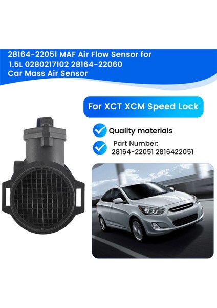 28164-22051 Hyundai Accent Scoupe Için Maf Hava Akış Sensörü 1.5l 0280217102 28164-22060 Araç Kütle Hava Sensörü (Yurt Dışından) indirimleri