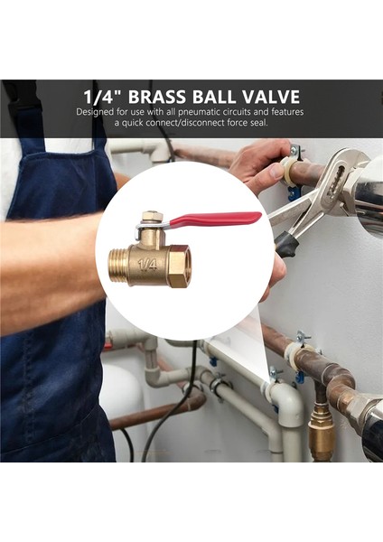 8pcs 1/4 Inç Ağır Hizmet Tipi Pirinç Bilyalı Valf Kapatma Anahtarı Erkek ve Dişi Npt Iplik Boru Bağlantı (Yurt Dışından) fiyatları