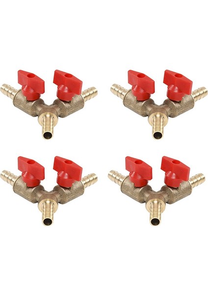 4pcs 3 Yol Kapalı Kalıp Vanası / Valf Kelepçesi Takma Hortum Barb Far Fuel Gaz 8mm Pirinç Y Tip Bahçe Aracı Için (Yurt Dışından)