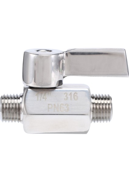 316 Paslanmaz Top Valf - 1/4 Inç Npt Iplik Erkek Küçük Mini Top Valfı (1/4inch Erkek ve Erkek) (Yurt Dışından)