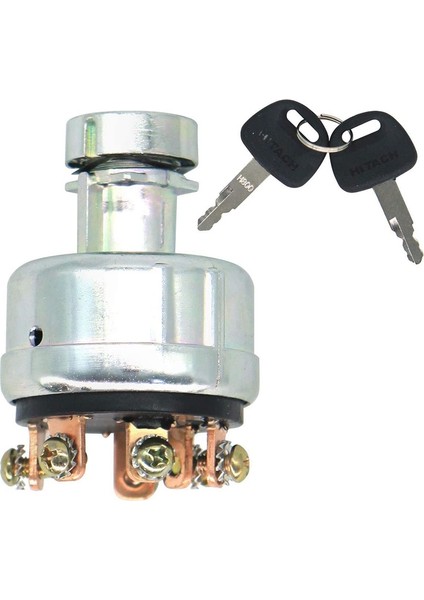 4186743 4186745 Hıtachı EX160WD EX200 Exkavatör Kızan Alanı Anahtarı Kilit Silindiri Için 2 Anahtarlı Kontak Anahtarı (Yurt Dışından)