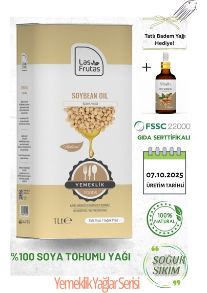 Yemeklik Soya Yağı 1 Litre – Soğuk Sıkım, Saf & Doğal