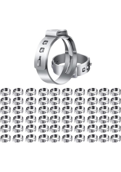 60PCS 1/2 Inç Pex Kelepçeleri, Pex Boru Takma Bağlantıları Için Paslanmaz Çelik Tek Kulak Hortum Kelepçeleri (Yurt Dışından)