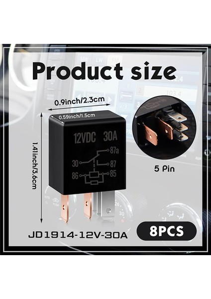 5 Pin Rölesi 12V 30A Röle Çoklu Otomotiv Röle Araç Araç Ağır Hizmet Rölesi Araç Motoru Değiştirme Aksesuarları, 8 Pcs (Yurt Dışından) fırsatları