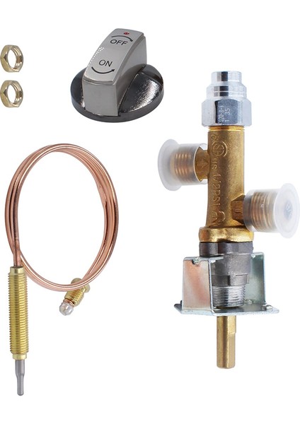 5/8in (3/8in Döner Parlama) Erkek Parlama Gazı Güvenlik Kontrol Vanası Termokupl Montaj Kiti Düşük Basınçlı Propan Ateş Çukuru (Yurt Dışından) modelleri