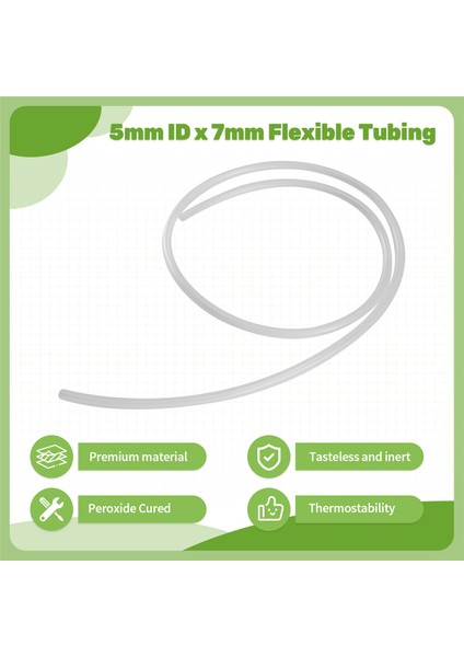 5mm Id x 7mm Od Gıda Sınıfı Esnek Hortum Silikon Tüp Tüpü 1m 3.3ft (Yurt Dışından) fırsatları
