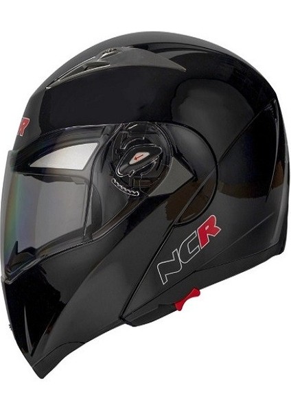 -158 Çene Açılır Gözlüklü E-Ce Belgeli Kask Mat Siyah