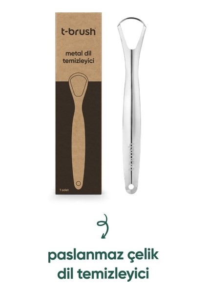 Paslanmaz Çelik Dil Temizleyici / Dil Sıyırıcı (Yurt Dışından)