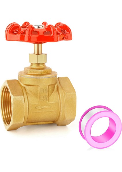 1pcs Pirinç Endüstriyel Kapı Valfi, DN25 1 Inç Npt Tekerlek Saplı Dişi, Su, Yağ, Gaz Için Ağır Hizmet Tipi Kapı Valf Aracı (Yurt Dışından)