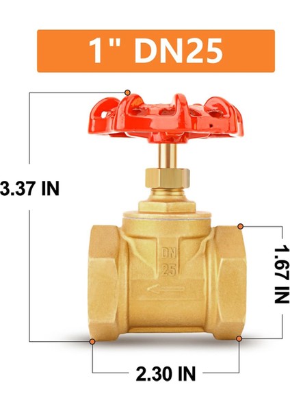 1pcs Pirinç Endüstriyel Kapı Valfi, DN25 1 Inç Npt Tekerlek Saplı Dişi, Su, Yağ, Gaz Için Ağır Hizmet Tipi Kapı Valf Aracı (Yurt Dışından) modelleri