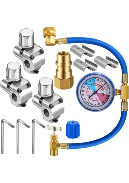 BPV31 Hortum Soğutucu Valf Piercing U Tipi Piercing Valf Kiti Hortum Soğutucu Musluğu Gösterge R134A (Yurt Dışından)