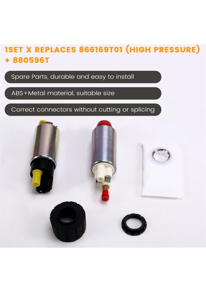 Mercury Vst Iç Yüksek + Asansör Düşük Basınçlı Çift Yakıt Pompaları 866169T01 880596T58 (Yurt Dışından) indirimleri