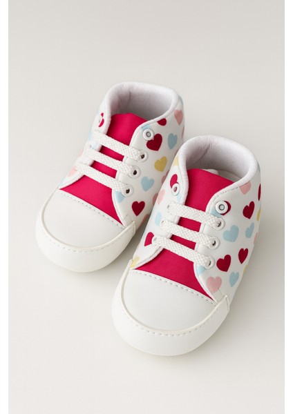 Kız Bebek Renkli Kalpli Patik Ayakkabı 18-19 Numara modelleri