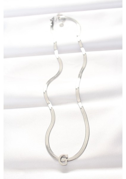 316L Çelik G Harfli Silver Renk Italyan Zincirli Kolye fiyatları