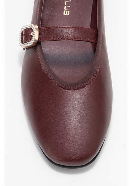 Kadın Tek Bantlı Babet Gerçek Deri Rg 819 Bordo fiyatları