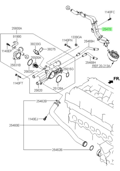 254702G000 Hyundai Kia Modern Azera Tucson Santa Fe Sonata Optima Sorento Soğutma Hortumu (Yurt Dışından) indirimleri