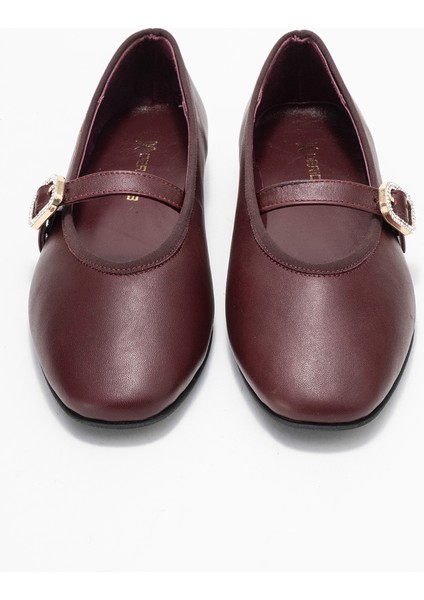 Kadın Tek Bantlı Babet Gerçek Deri Rg 819 Bordo indirimleri